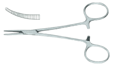 Затискач кровозупинний Халстед-Mocкіт, вертикально-зiгнутий, 140 мм Surgimax 06-215-14